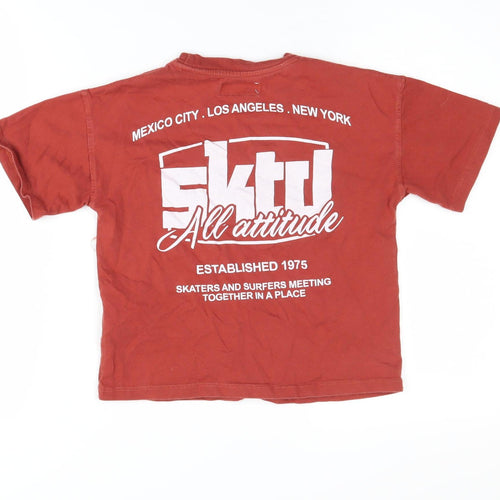 Zara Boys Red Graphic T-Shirt, 6-7 Years, Short Sleeve Cotton