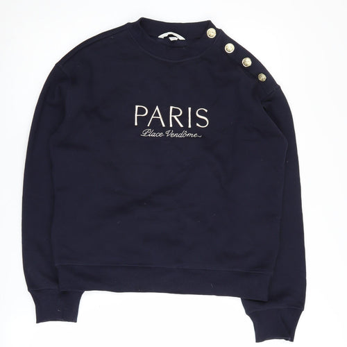 H&M Women's Black XS Pullover Sweatshirt Crew Neck