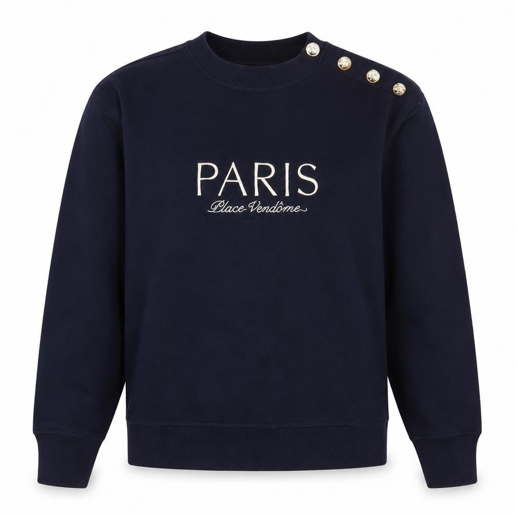 Front view of H&M Women's Black XS Pullover Sweatshirt Crew Neck