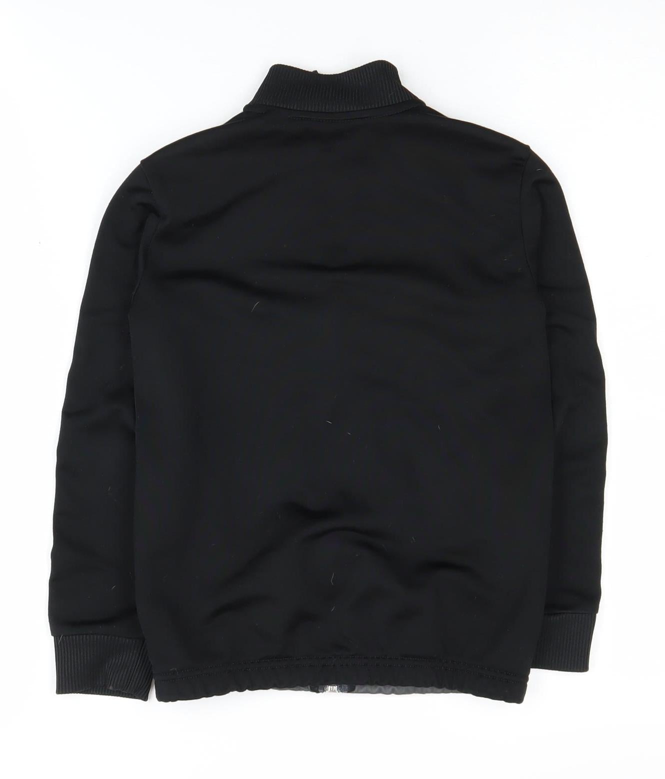 Adidas Boys Black Track Jacket 7-8Y Polyester Activewear