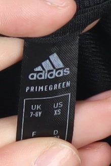 Adidas Boys Black Track Jacket 7-8Y Polyester Activewear