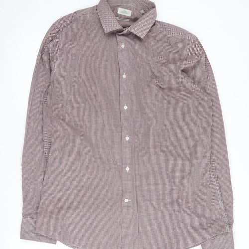 Next Men's Multicoloured Check Button-Up Shirt 17 Long Sleeve