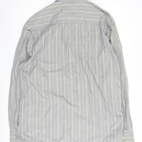 Mantaray Grey Men's M Button-Up Striped Shirt