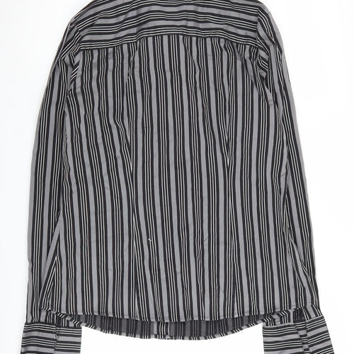 Next Women's Black Striped Button-Up Shirt Size 14