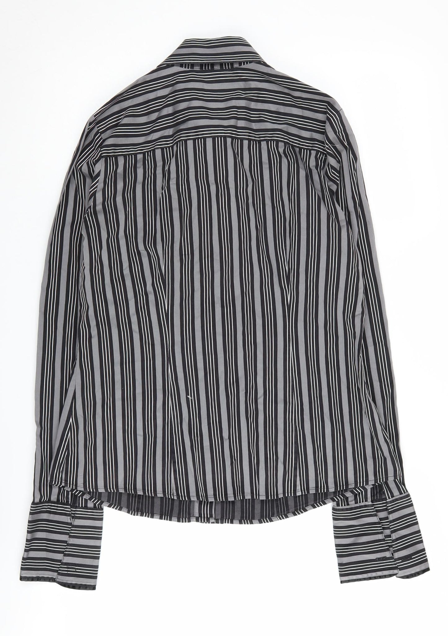 Next Women's Black Striped Button-Up Shirt Size 14