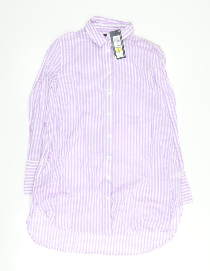 Marks and Spencer Women's Striped Button-Up, Size 6