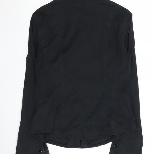Laura Ashley Women's Black Button-Up Shirt Size 10