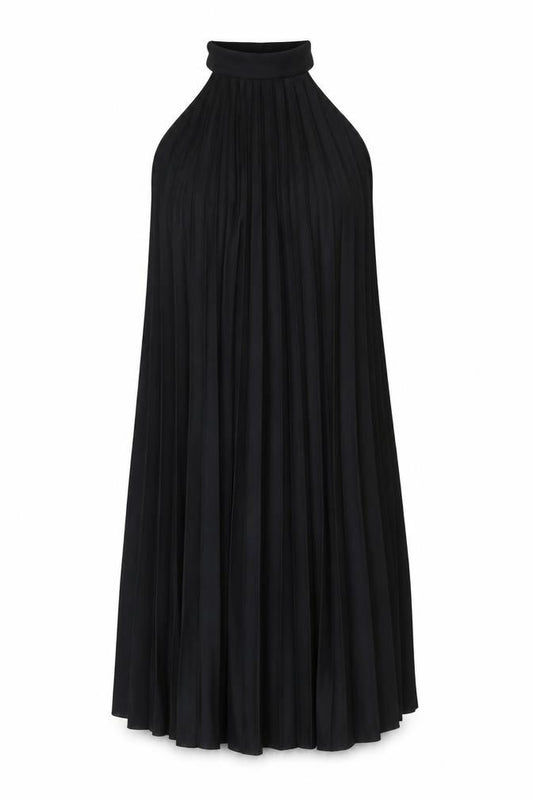 Front view of ASOS Black A-Line Midi Dress - Women's UK, size 6
