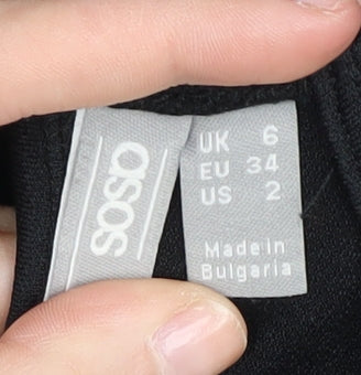 ASOS Black A-Line Midi Dress - Women's UK Size 6