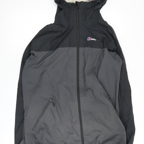 Berghaus Men's Black S Hooded Waterproof Windbreaker