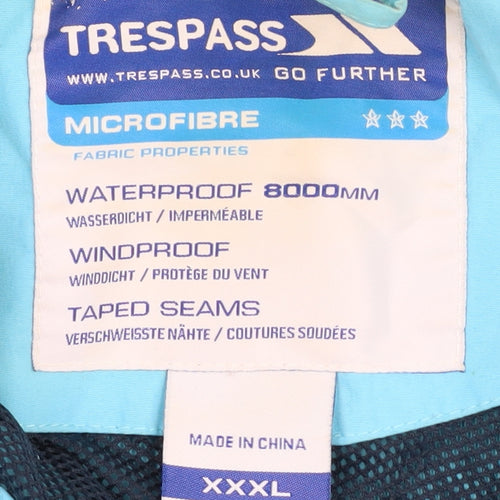 Trespass Men's Blue 3XL Parka Jacket, Hooded & Waterproof