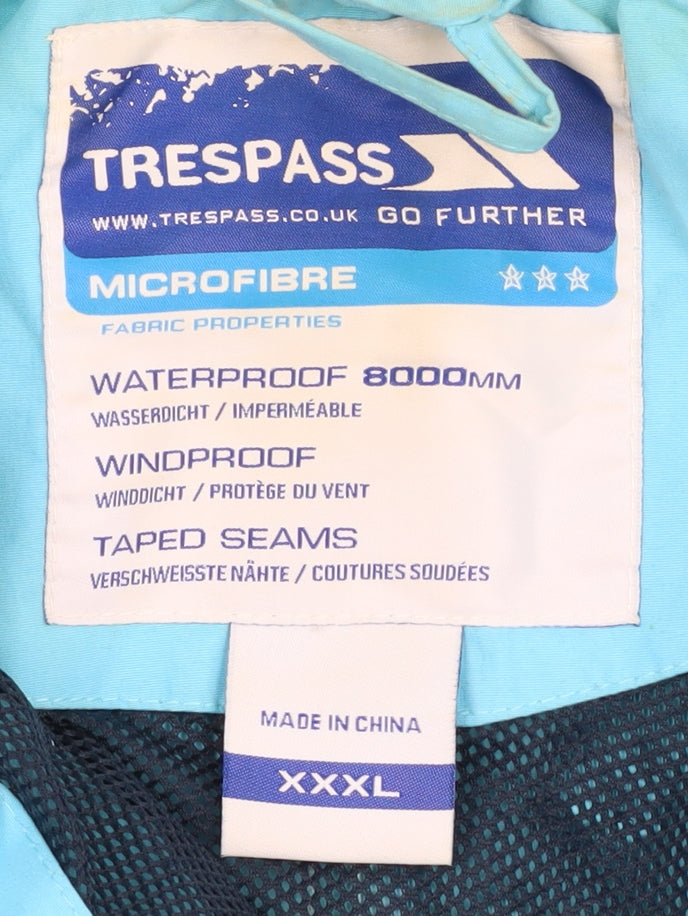 Trespass Men's Blue 3XL Parka Jacket, Hooded & Waterproof
