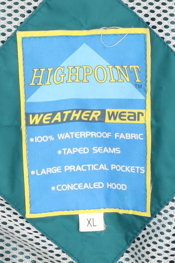 Highpoint Men's XL Green Waterproof Rain Coat Jacket