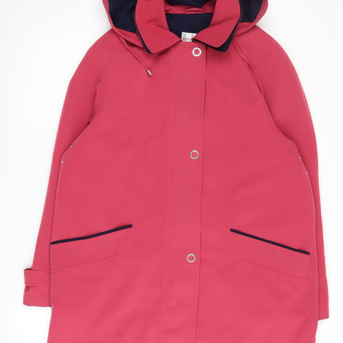 EWM Women's Red Hooded Rain Coat Size 16