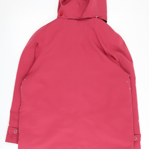 EWM Women's Red Hooded Rain Coat Size 16