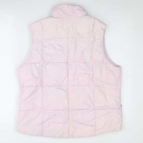 Lands' End Women's Pink Puffer Waistcoat L, Quilted & Lined