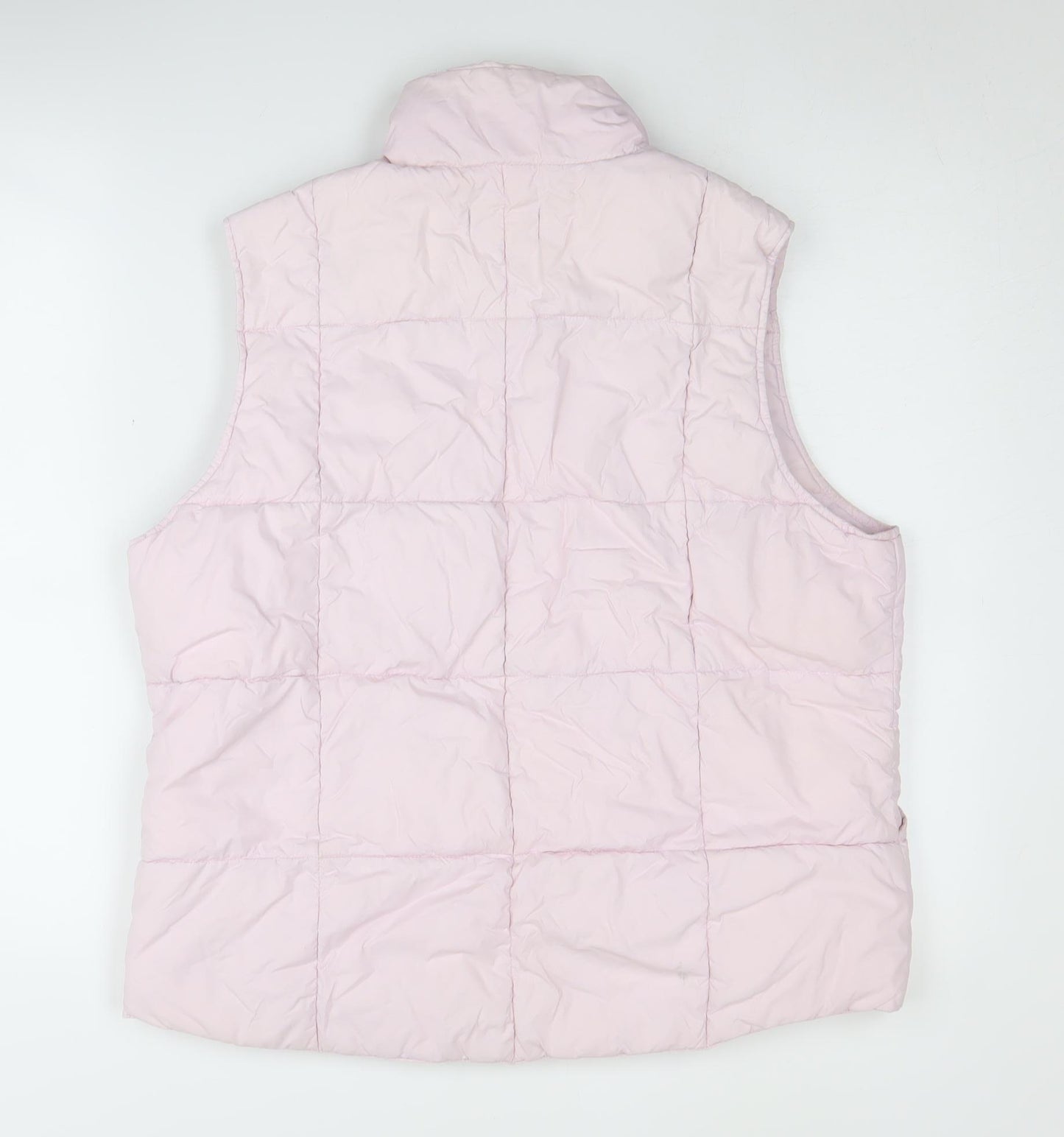 Lands' End Women's Pink Puffer Waistcoat L, Quilted & Lined