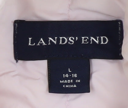 Lands' End Women's Pink Puffer Waistcoat L, Quilted & Lined