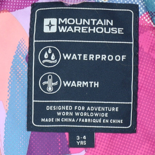 Mountain Warehouse Girls' Multicoloured Rain Coat 3-4 Years