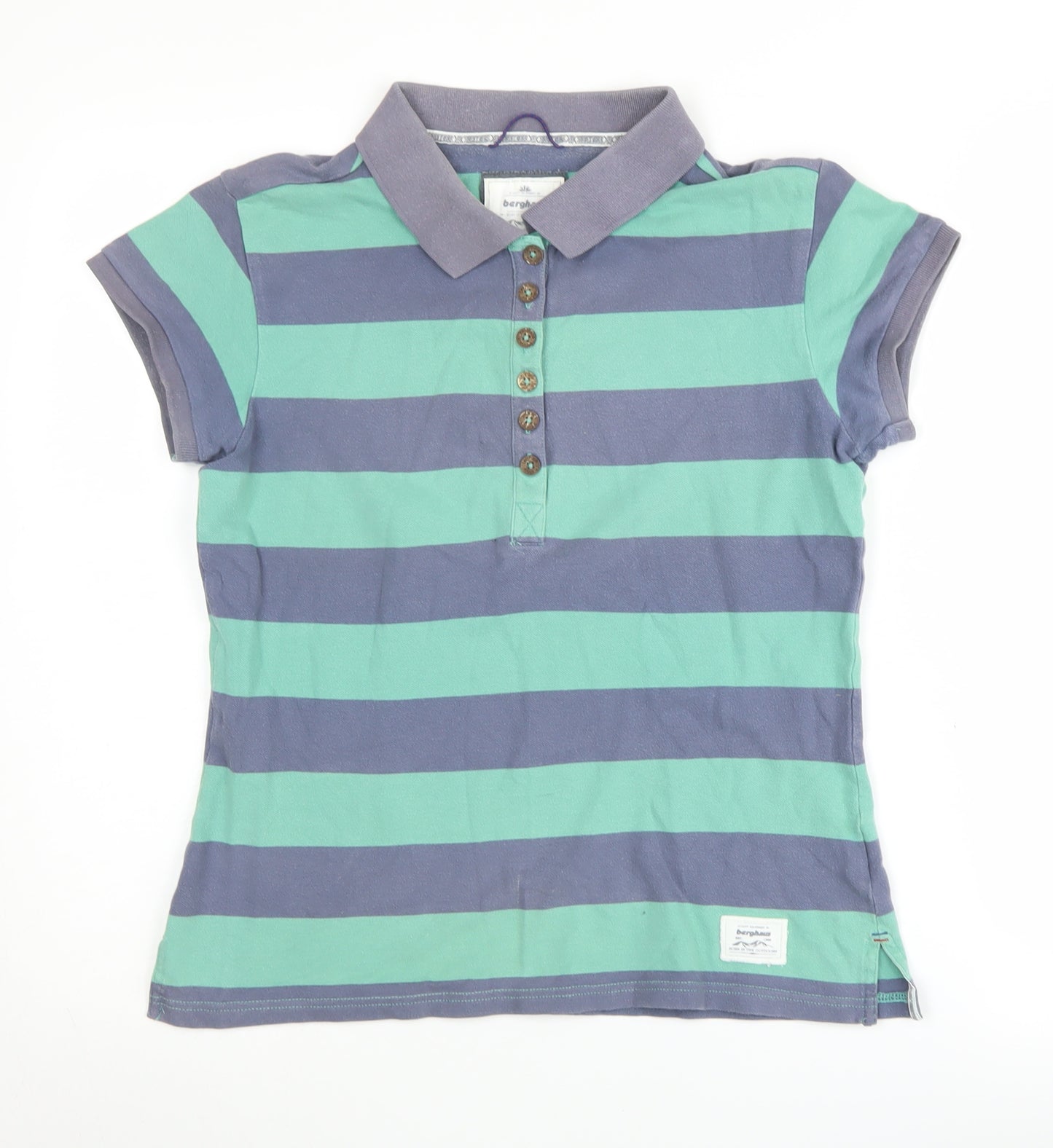 Berghaus Women's Multicoloured Polo Shirt Size 12 - Casual Striped