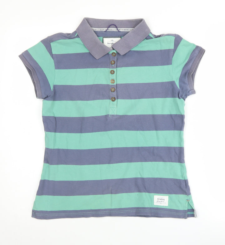 Berghaus Women's Multicoloured Polo Shirt Size 12 - Casual Striped