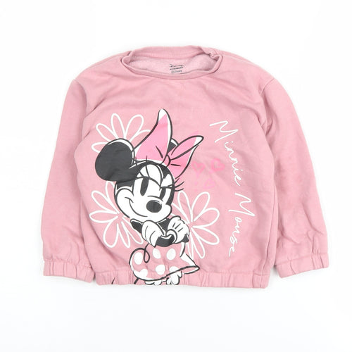 Disney at Primark Girls Pink Minnie Mouse Sweatshirt 2-3 Years