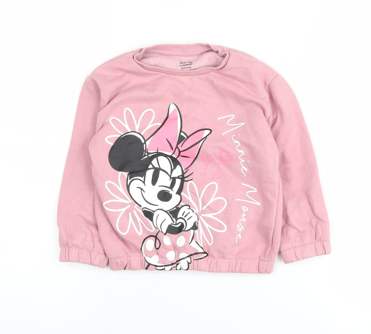Disney at Primark Girls Pink Minnie Mouse Sweatshirt 2-3 Years
