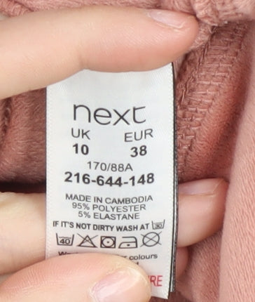 Next Women's Pink Velour Full Zip Hoodie Size 10