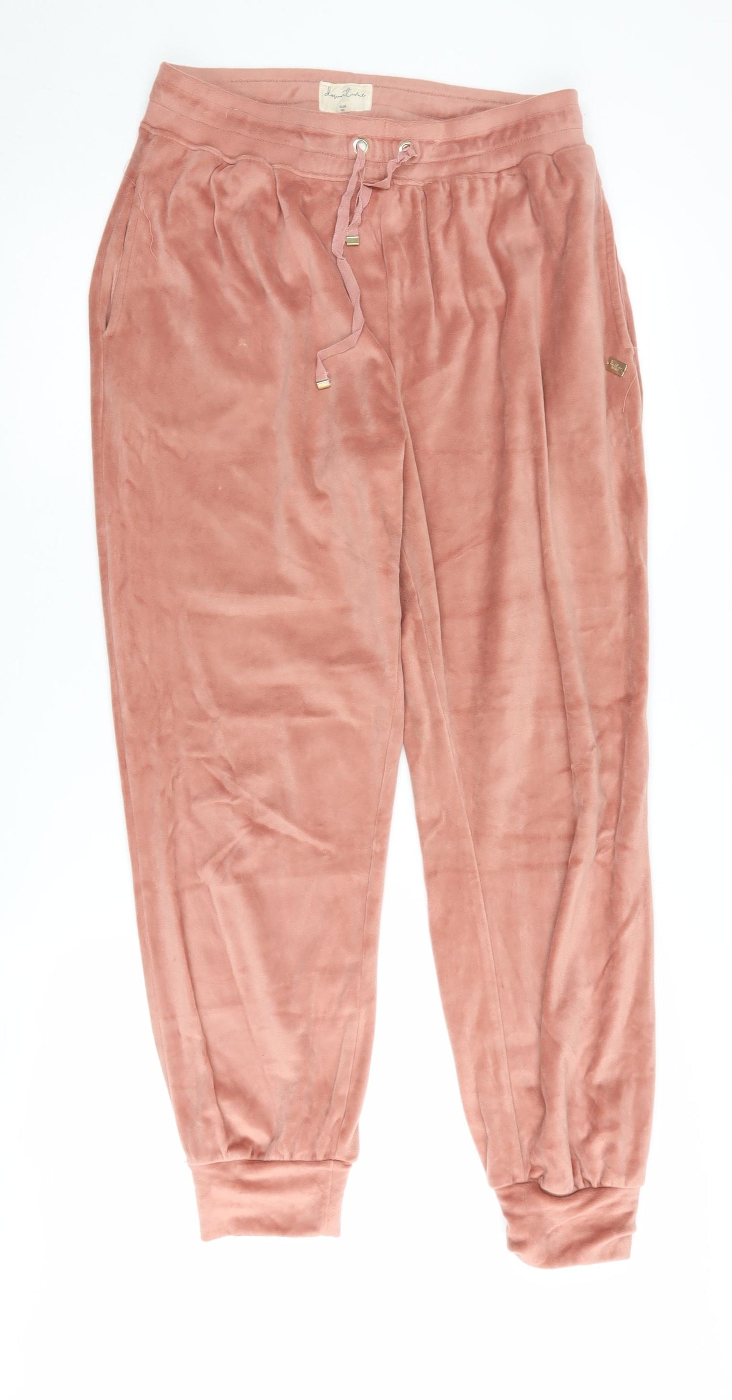 Next Women's Pink Velour Jogger Trousers Size 12