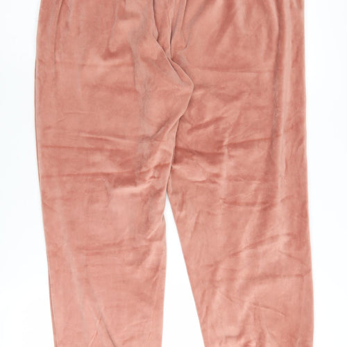 Next Women's Pink Velour Jogger Trousers Size 12