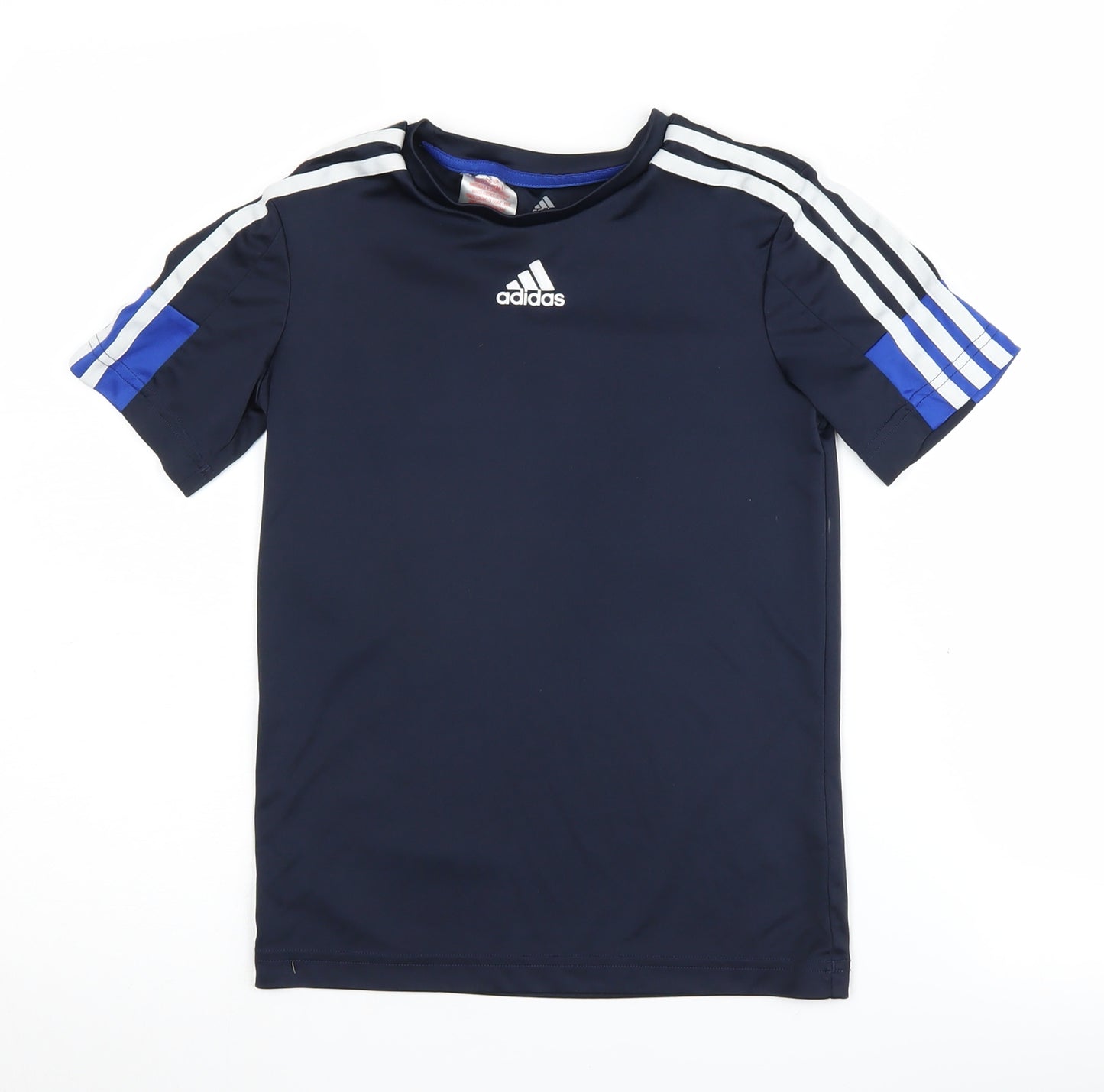 Adidas Boys Blue T-Shirt 8-9 Years, Athletic Fit Jersey