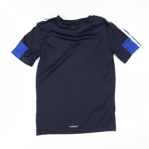 Adidas Boys Blue T-Shirt 8-9 Years, Athletic Fit Jersey