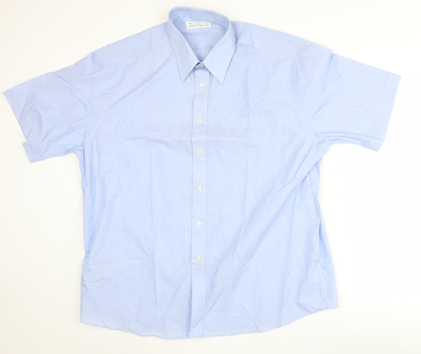Marks and Spencer Blue Men's 17.5 Regular Fit Shirt
