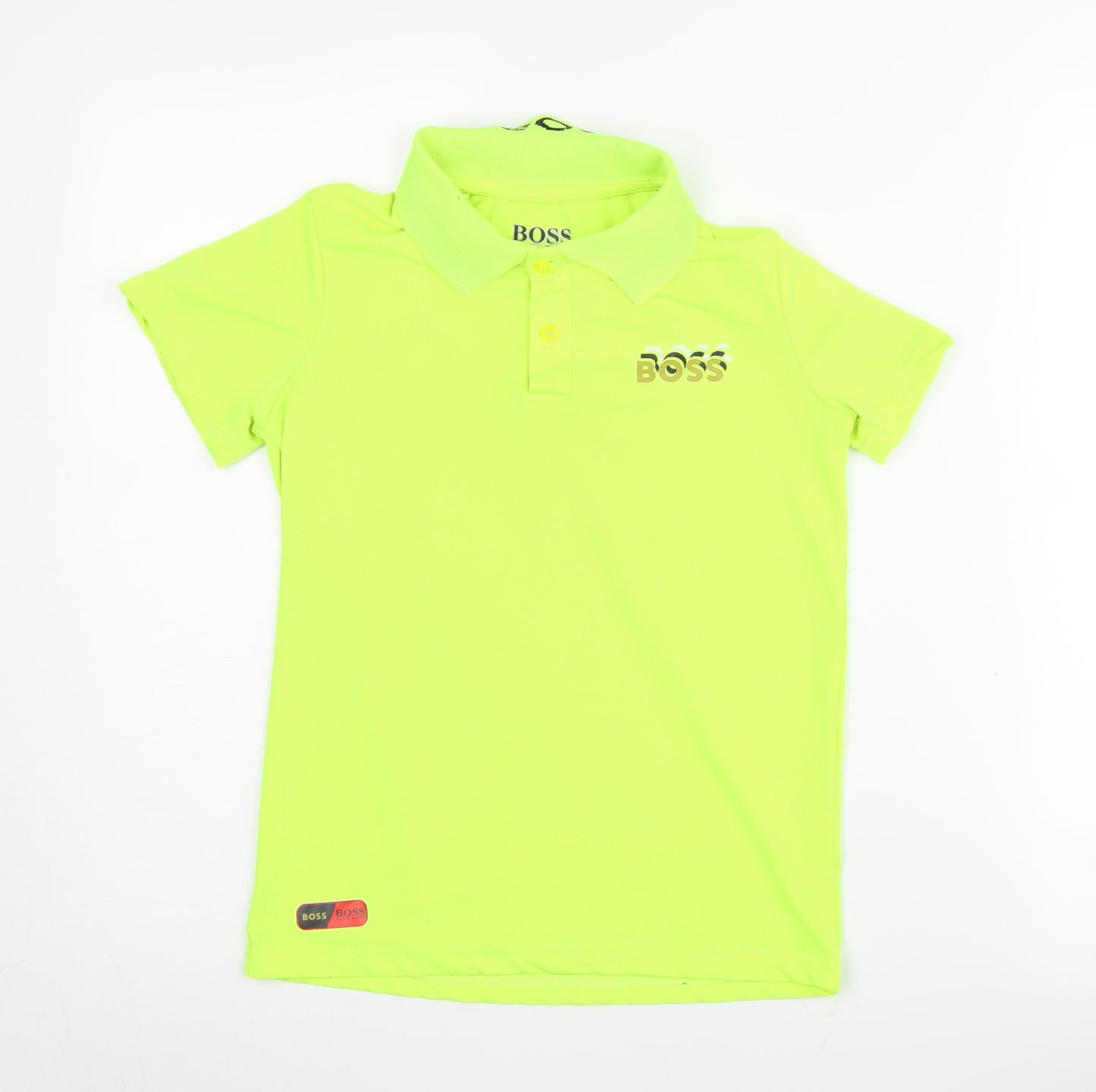 Hugo Boss Boys Green Polo, 8Y, Short Sleeve, Logo Accent