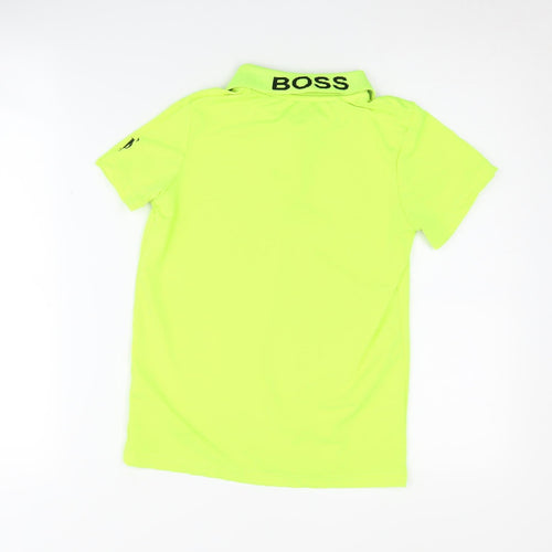 Hugo Boss Boys Green Polo, 8Y, Short Sleeve, Logo Accent