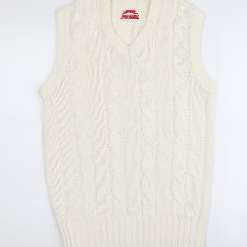 Slazenger Men's Ivory Cable-Knit Vest - Size S