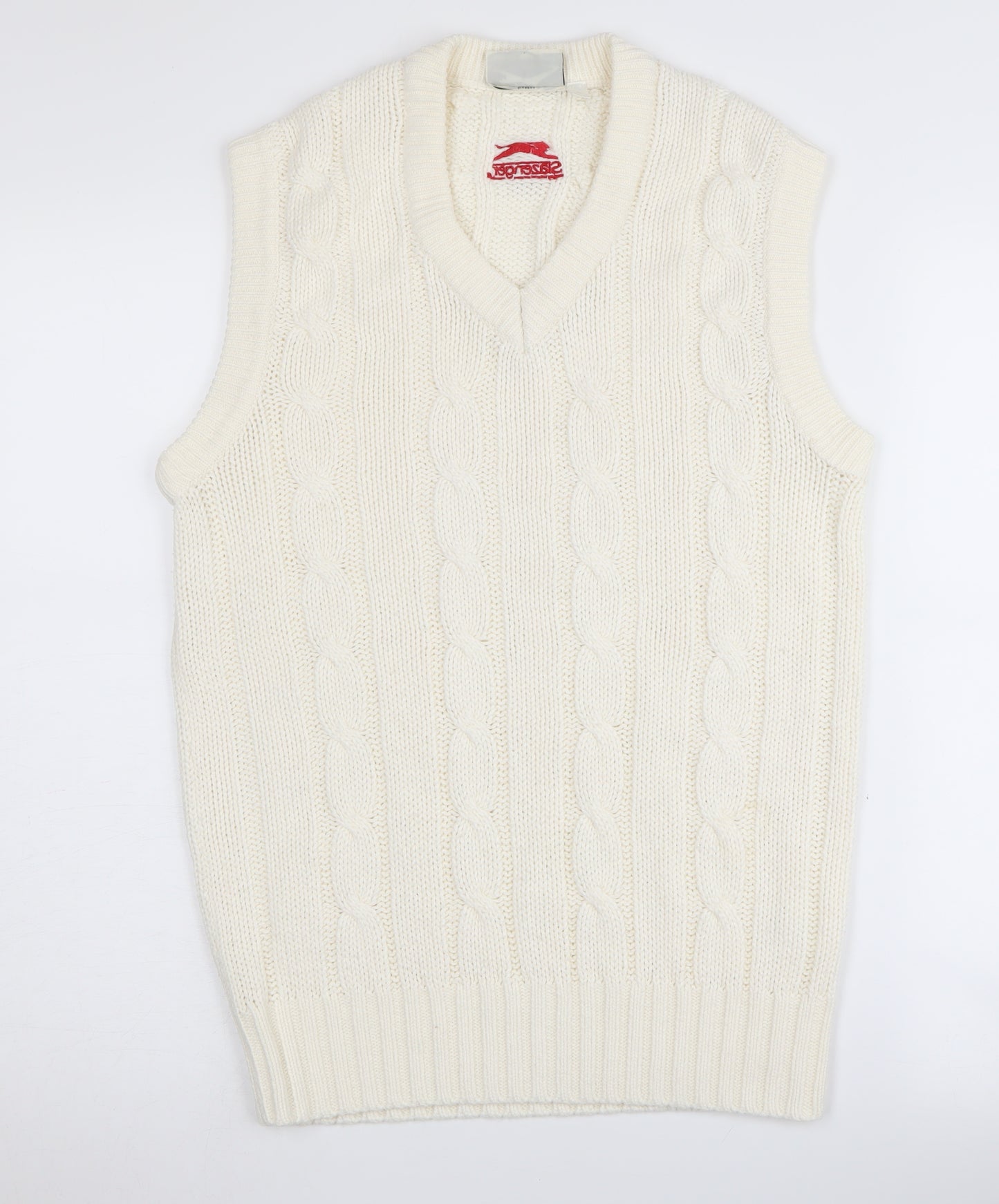 Slazenger Men's Ivory Cable-Knit Vest - Size S