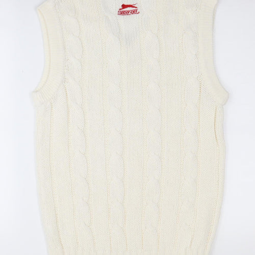 Slazenger Men's Ivory Cable-Knit Vest - Size S