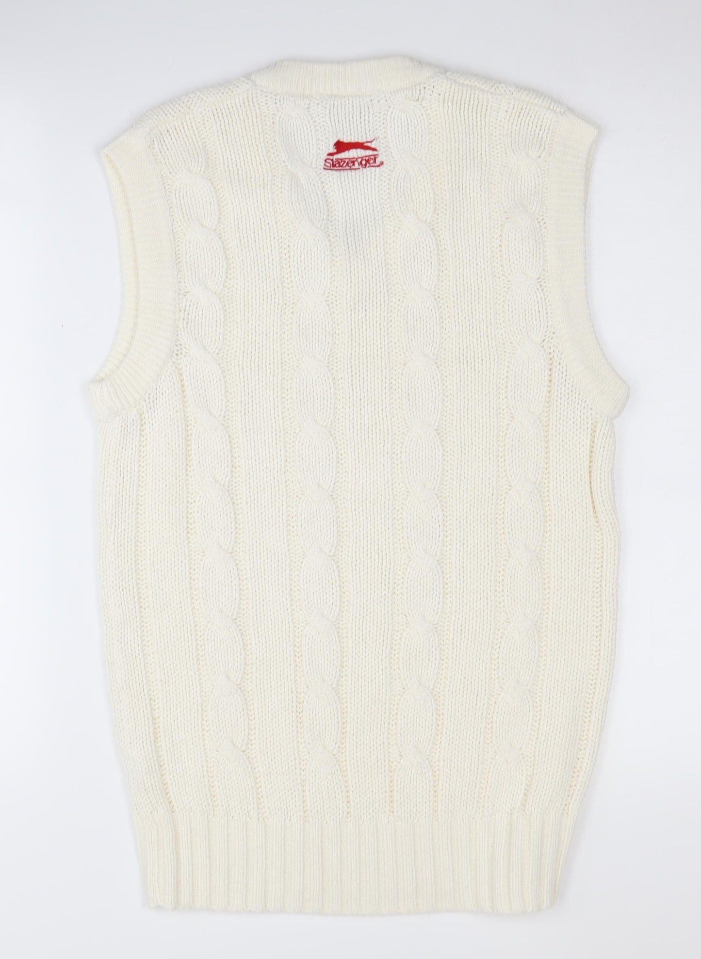 Slazenger Men's Ivory Cable-Knit Vest - Size S