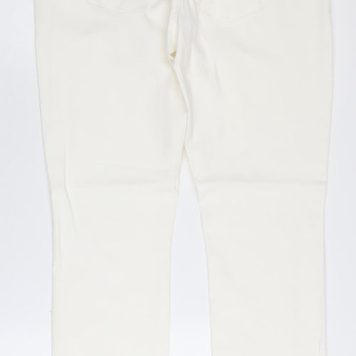 Jacqueline de Yong Women's White Straight Jeans L