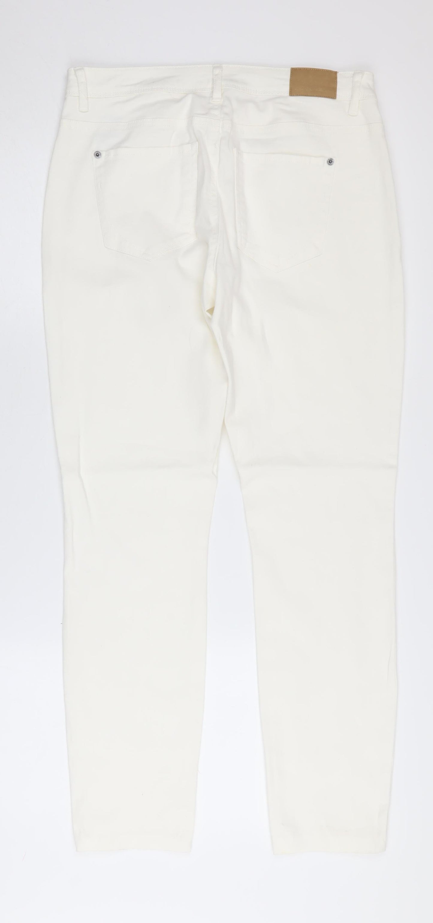 Jacqueline de Yong Women's White Straight Jeans L