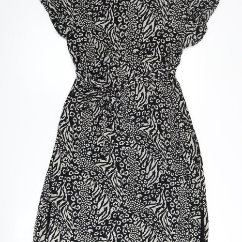 Yours Women's Black Animal Print Wrap Dress Size 20