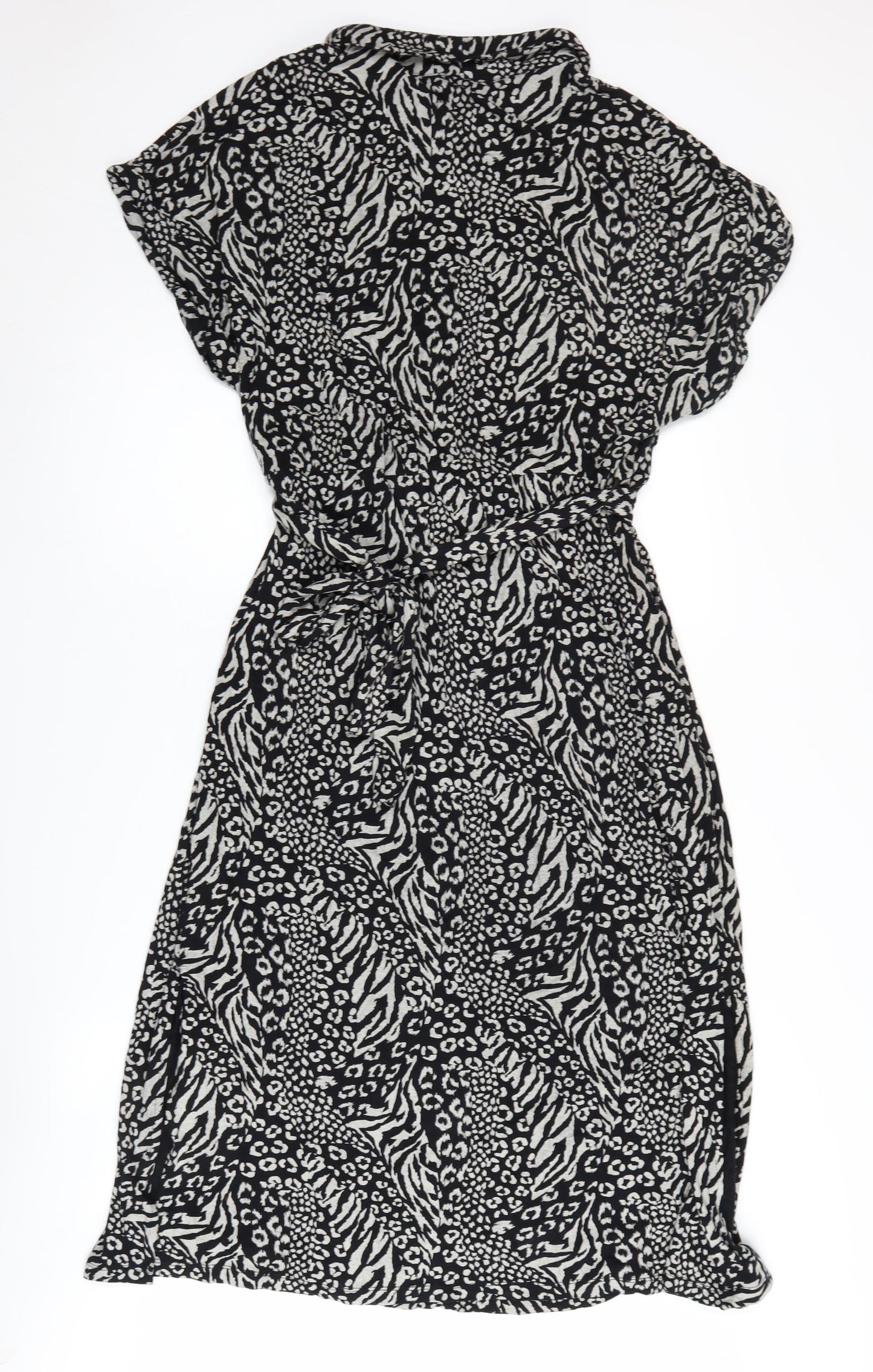 Yours Women's Black Animal Print Wrap Dress Size 20