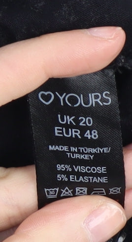 Yours Women's Black Animal Print Wrap Dress Size 20