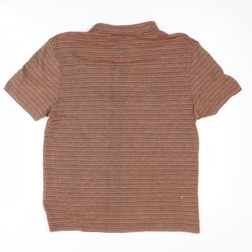 ASOS DESIGN Women's Brown Polo Shirt, M, Collared Zip Accent