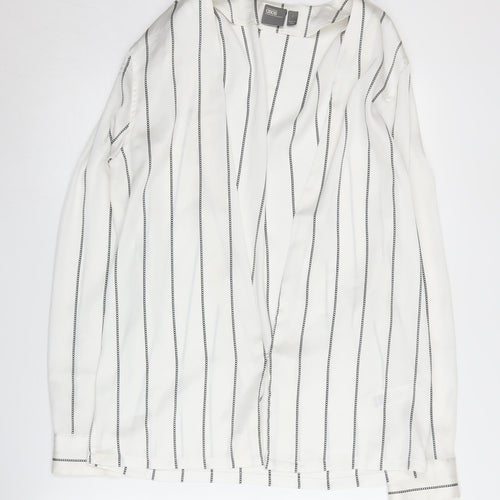 ASOS Women's White Striped Blouse S Classic Fit