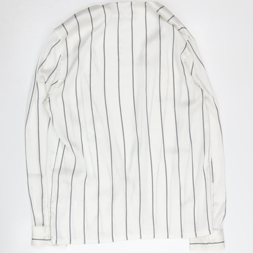 ASOS Women's White Striped Blouse S Classic Fit