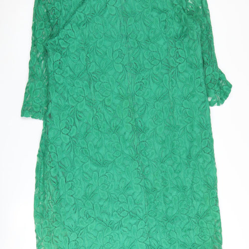 Planet Women's Green Floral Lace Sheath Dress Size 18