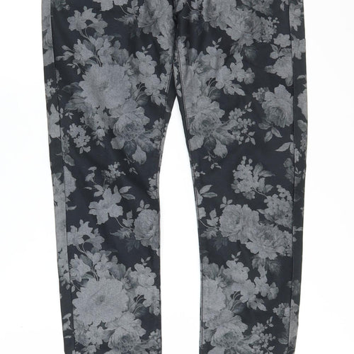 Liz Claiborne Women's Black Floral Slim Ankle Jeans