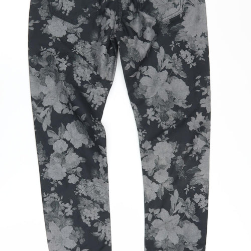 Liz Claiborne Women's Black Floral Slim Ankle Jeans